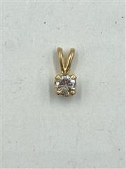 14K Yellow Gold Single Diamond Pendant Approx.10 CT. 0.3g